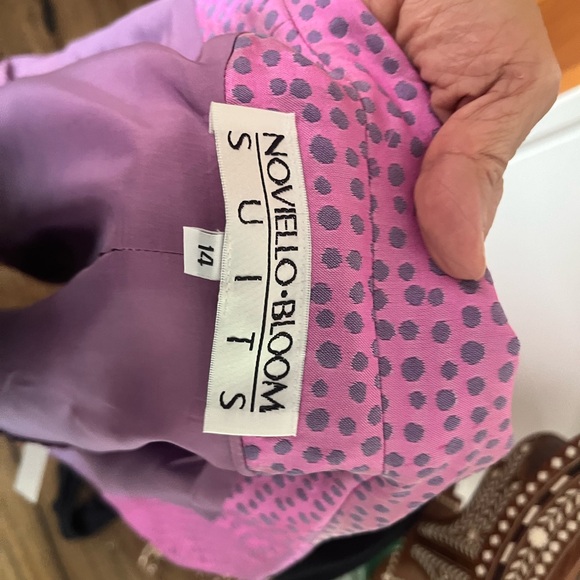 noviello bloom pink/ blue vintage suit size 14 - Picture 2 of 5